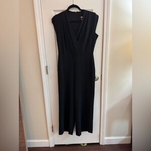 DKNY Wide Leg Black Jumpsuit Wrap Bodice Size 4